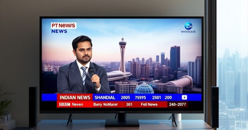 Free Indian news channels streaming online on a large screen TV