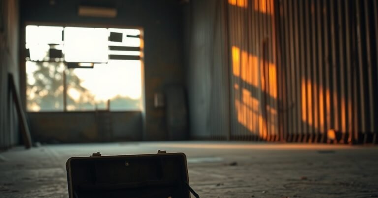 Abandoned warehouse with briefcase and scattered cash illustrating Apharan web series ending explained