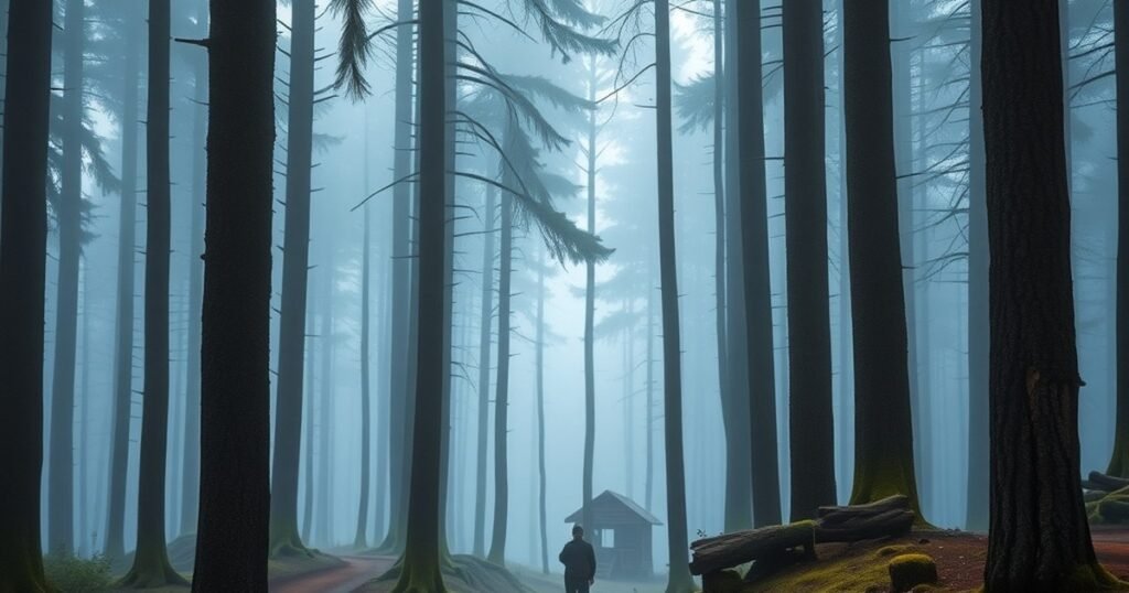 Misty Himalayan pine forest at dawn illustrating the Aranyak web series ending explained