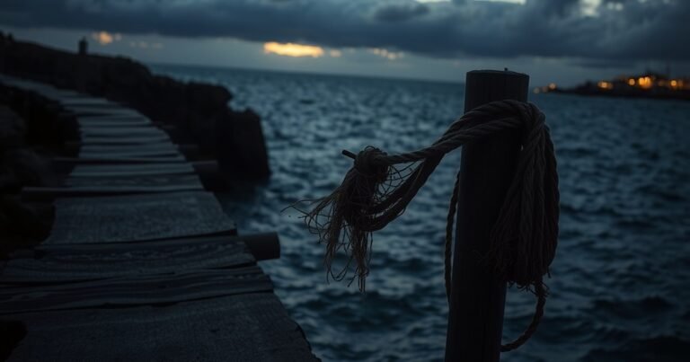 Moody coastal pier at dusk evoking the Black Widows web series ending explained