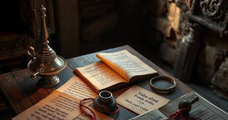 Forensic investigation table with Sanskrit manuscripts and ritual objects for Asur Season 2 cast and story explained